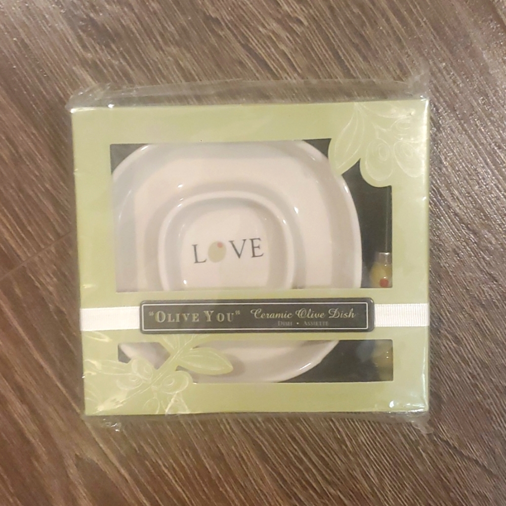 Kate Aspen Gift Set Olive Tray and Spreader - Green Brand New - Picture 2 of 5